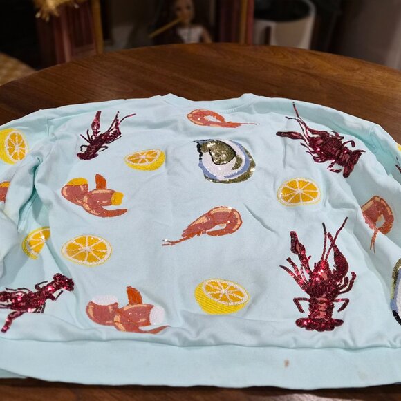 Queen of Sparkles Queen of Seafood Sweatshirt - Picture 5 of 6